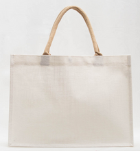 Load image into Gallery viewer, Gold &amp; White Tiger Carryall Jute Bag
