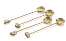 Load image into Gallery viewer, Gold Small Teaspoons-Gold &amp; White
