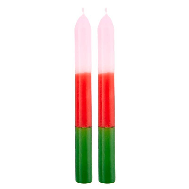 Tapered Candle- Pink Red Green - 2