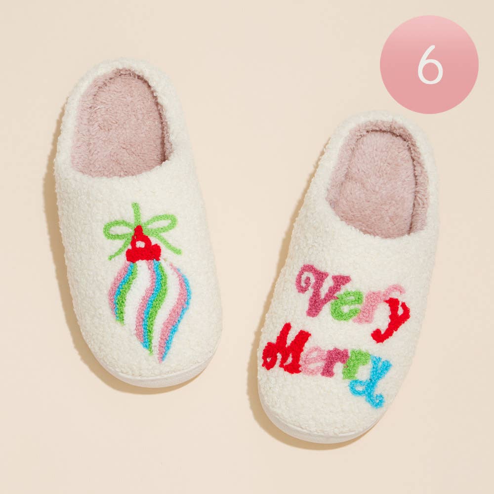 Merry Christmas Ornament Ornament Slippers