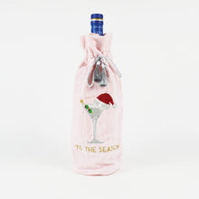 Load image into Gallery viewer, Martini Embroidered Pink Wine Bag
