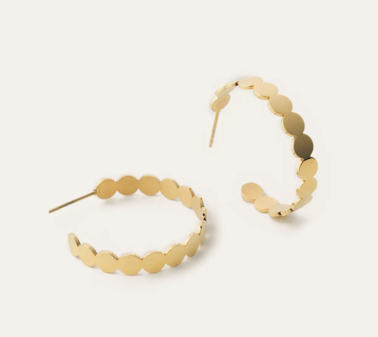 Geneva Gold Disk Hoop Earrings