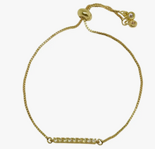 Load image into Gallery viewer, Daley Gold Slider-Crystal Bar Bracelet
