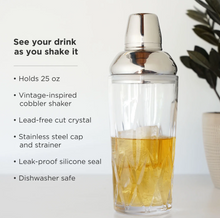 Load image into Gallery viewer, Vintage Inspired Crystal Cocktail Shaker
