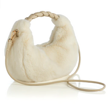 Load image into Gallery viewer, Ivory Fur Mini Hobo Bag
