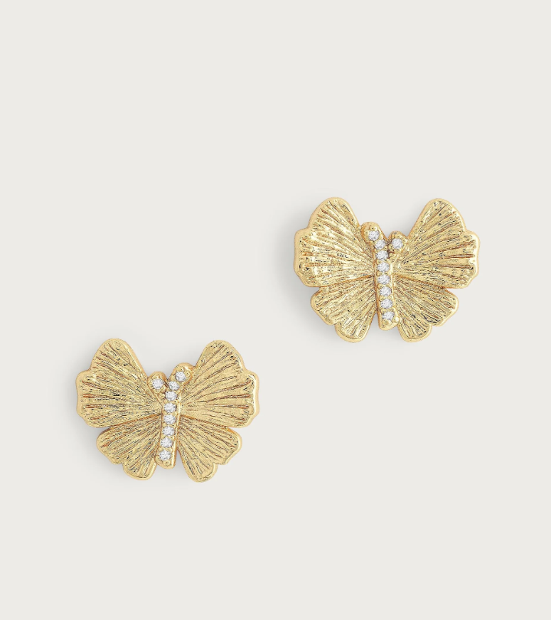 Butterly Stud Gold Earrings
