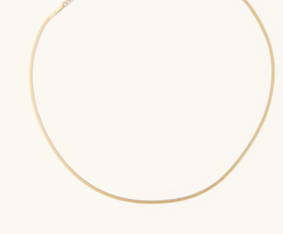 Micro Gold Herringbone Necklace