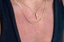 Load image into Gallery viewer, Micro Gold Herringbone Necklace
