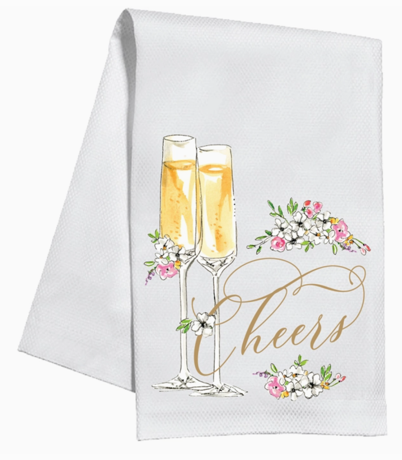 Cheers Champagne Flutes Kitchen Towels