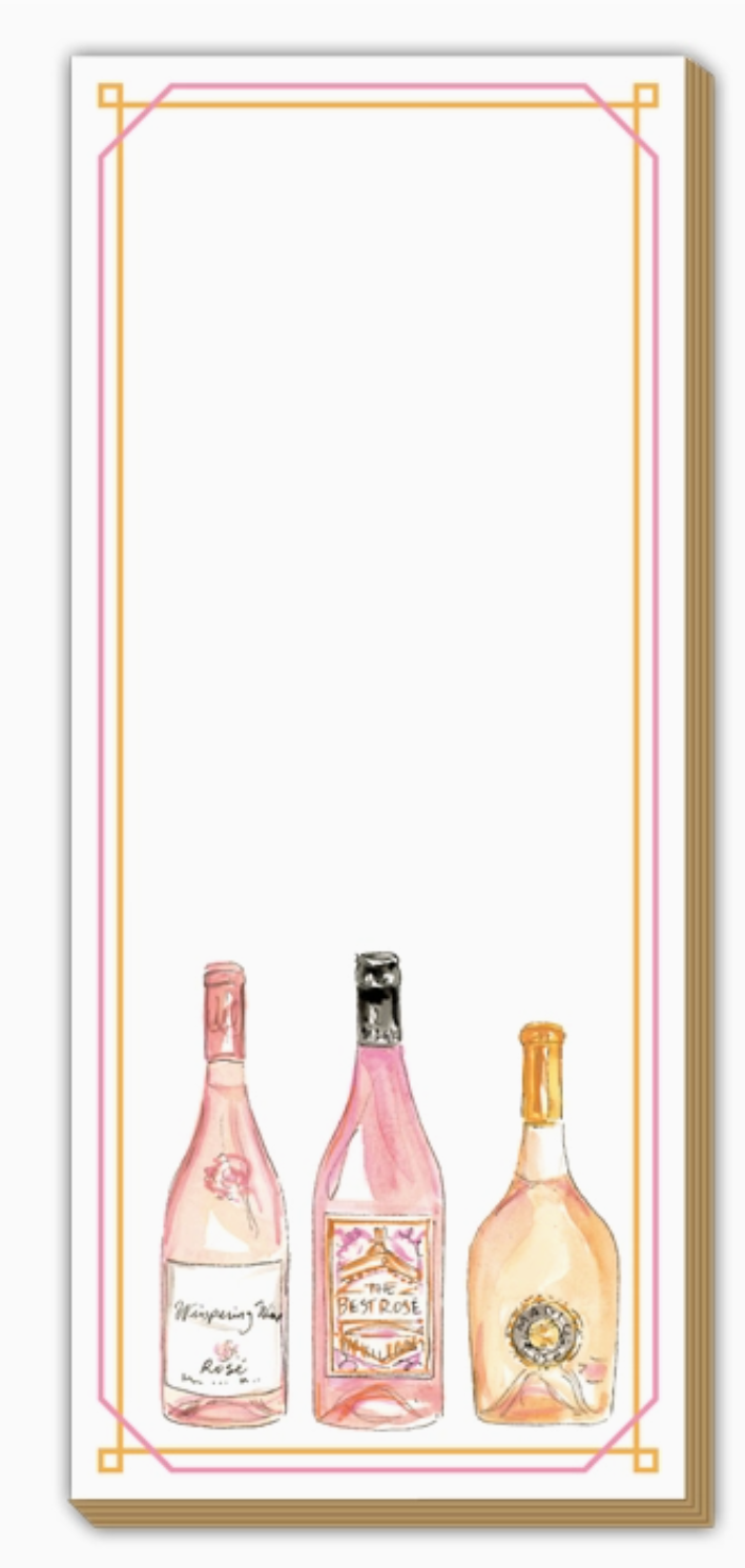 Handpainted Rose Bottles Luxe Skinny Notepad