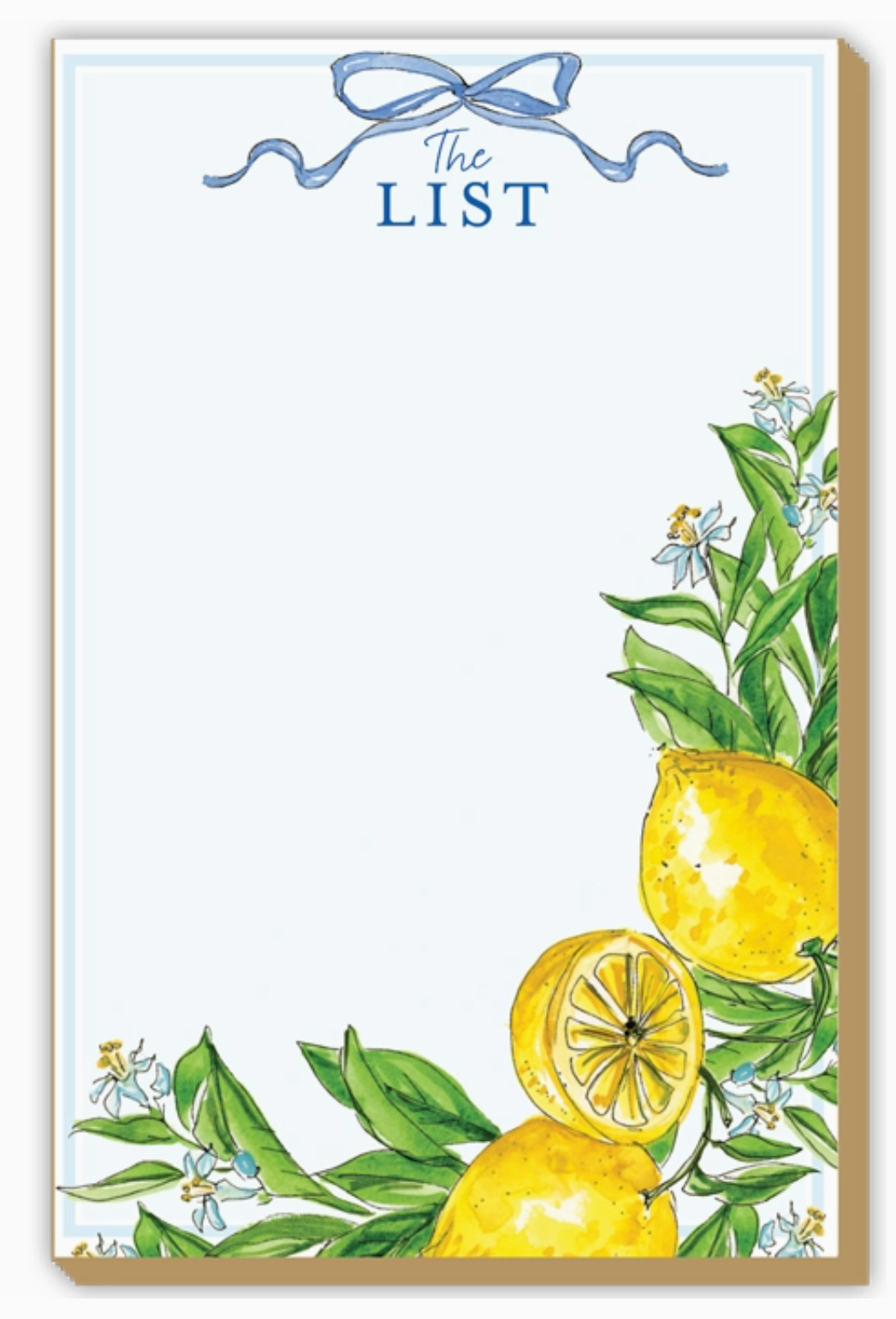 List Handpainted Lemons with Greenery Luxe Large Notepad