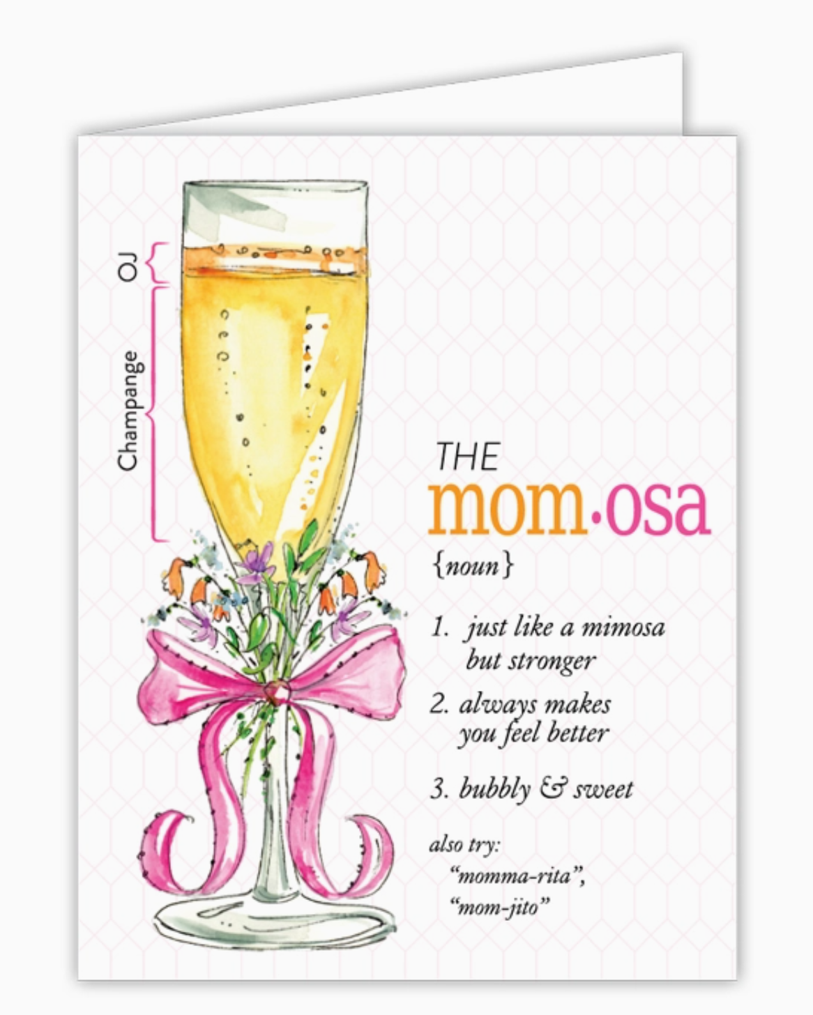 The Mom-Osa Champagne Card