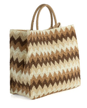 Load image into Gallery viewer, Neutral Chevron Tote
