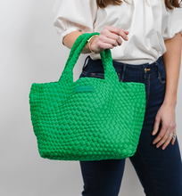 Load image into Gallery viewer, Kelly Green Woven Tote
