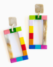 Load image into Gallery viewer, Rainbow Color Block Earrings
