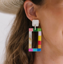 Load image into Gallery viewer, Rainbow Color Block Earrings

