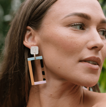 Load image into Gallery viewer, Neutral  Color Block Earrings
