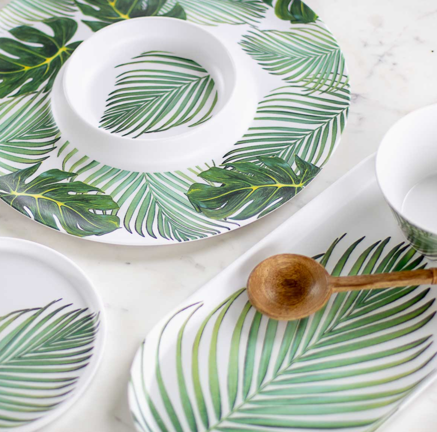 Palm Leaf Melamine Entertaining