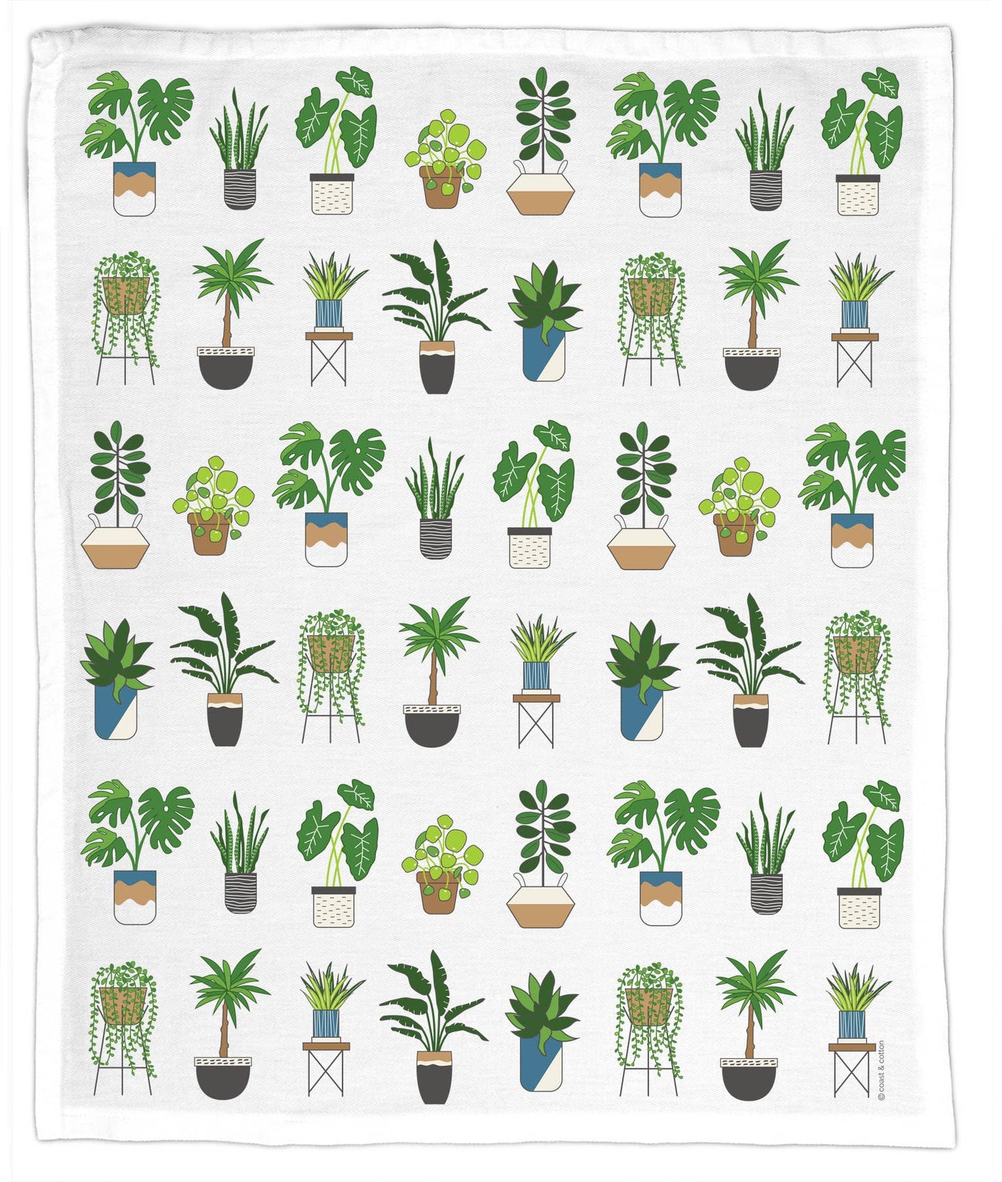 House Plants, Organic Cotton Hand Towel