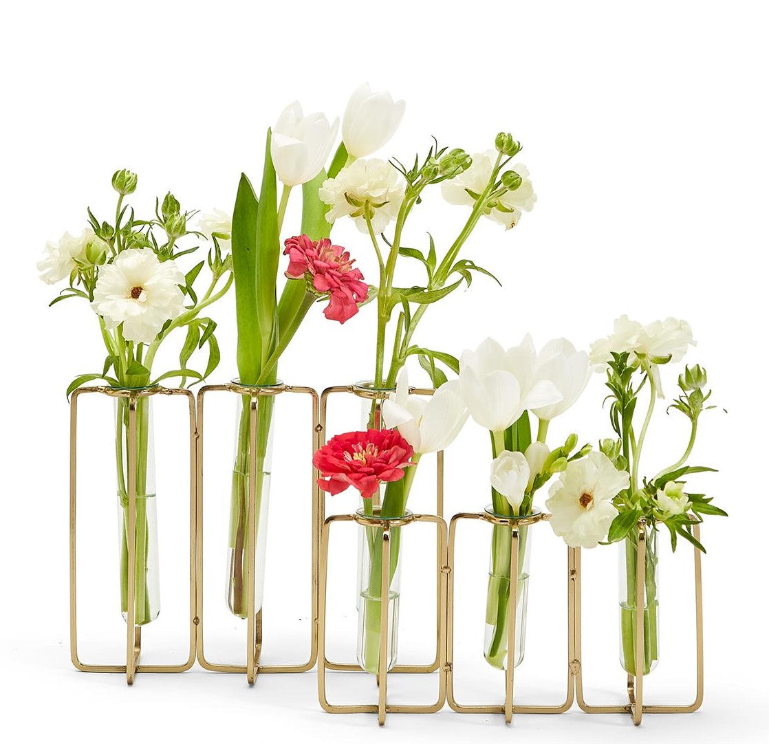 Gold Flower Vases including Large and Small set