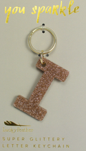 Load image into Gallery viewer, Glitter Letter Key Chain
