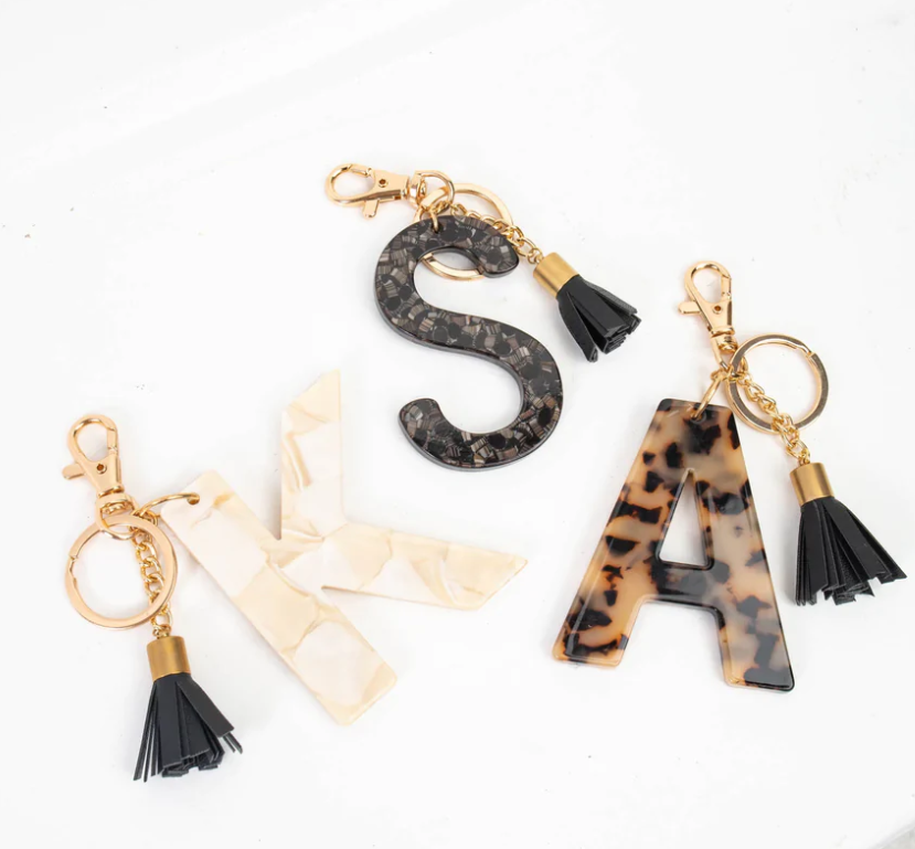 Chunky Acetate Letter Key Chains