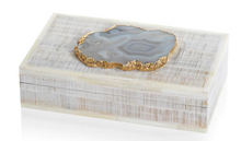 Load image into Gallery viewer, Mango Wood and Bone Box with Agate Stone
