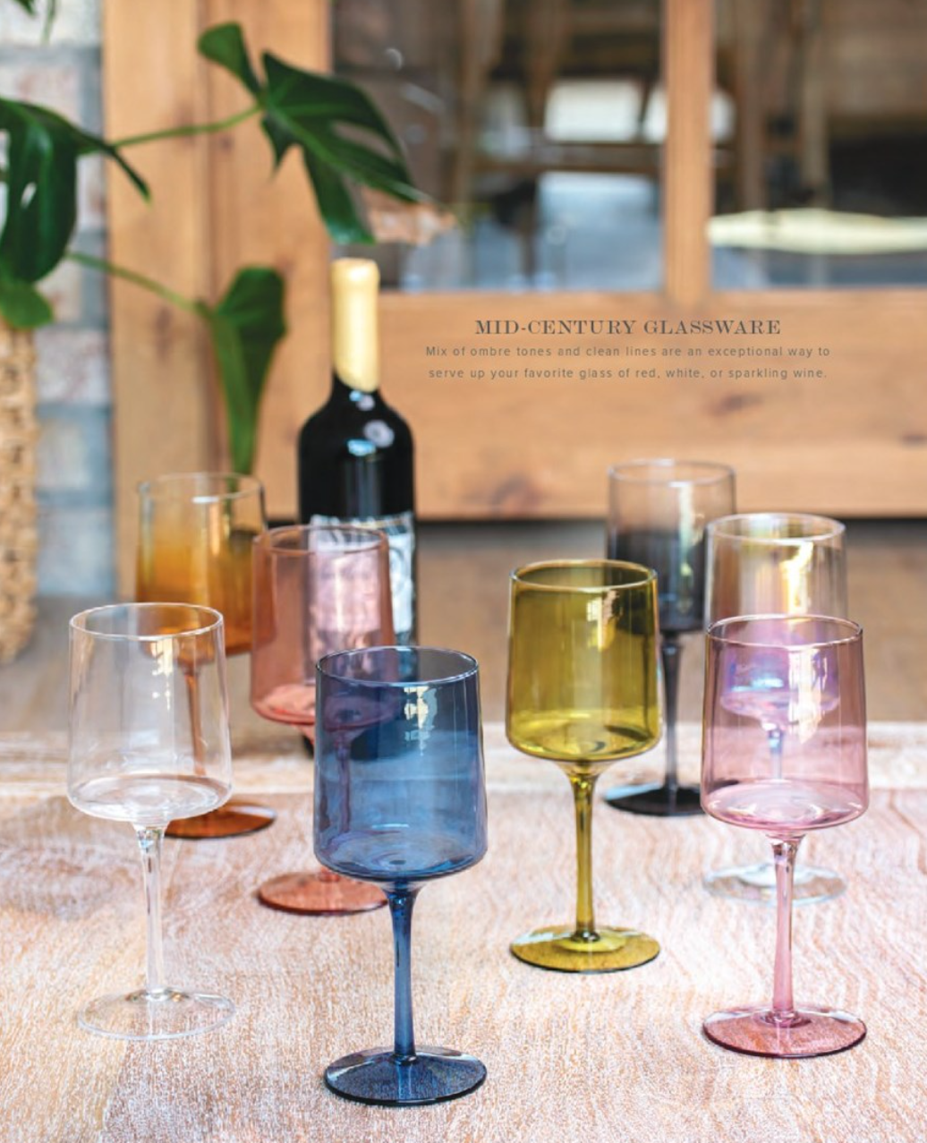 Mid Century Modern Multicolor AstroShields 15 oz Stemless Wine Glass